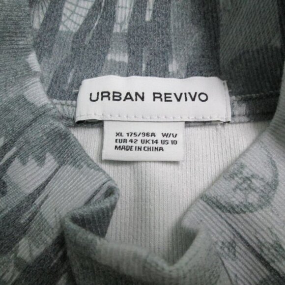 Urban Revivo Mini Dress in All-Over Gray Print-XL-NWOT - Picture 8 of 16